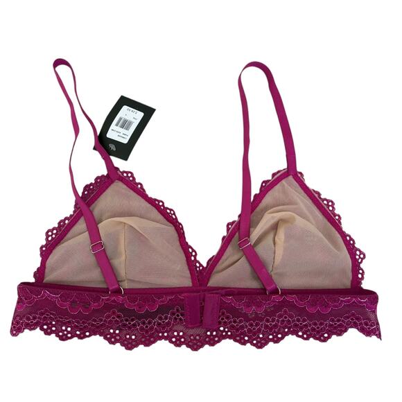 Fredericks of Hollywood Barbiecore Triangle Lace Bralette Bra Pink S NWT - Picture 5 of 7
